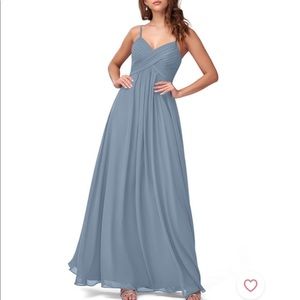 Azazie Shannon Dress - Dusty Blue
